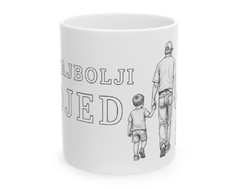 Najbolji Djed Coffee Mug - Grandpa and Two Grandsons - Balkan Gift Cup