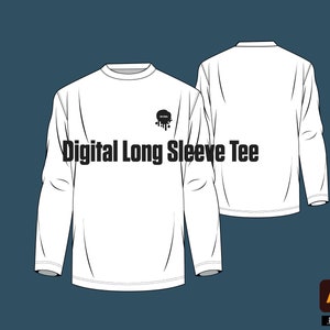 Digital Long Sleeve Tech Pack Silhouette Vector Design Illustrator editable template | Fashion streetwear  deck
