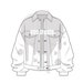 Digital Baggy Denim Jacket Tech Pack Vector Mock up Template ...