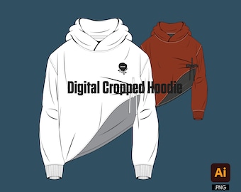 Digital Hoodie Tech Pack Vector Image illustrator editable streetwear fashion file