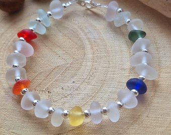 Regenbogen Seaham Seaglass Armband
