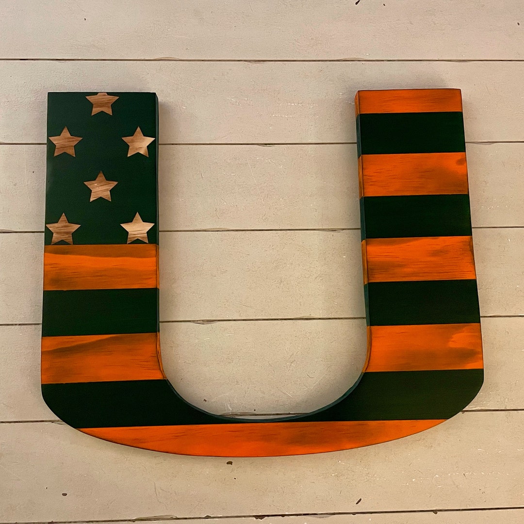 University of Miami Football | Miami Football | American Flag | Bar ...