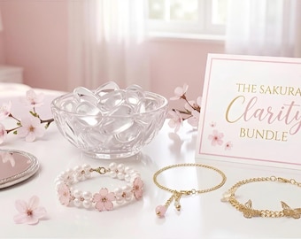 Sakura Clarity Bundle | Women’s Handmade Jewelry Bracelet Set and Anklet Bundle | Birthday Gift For Her | SisterlyGlo