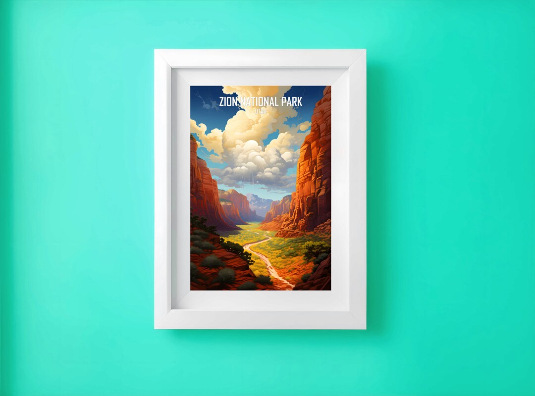 Zion National Park Poster 10 Utah Wall Art Nature Prints Etsy