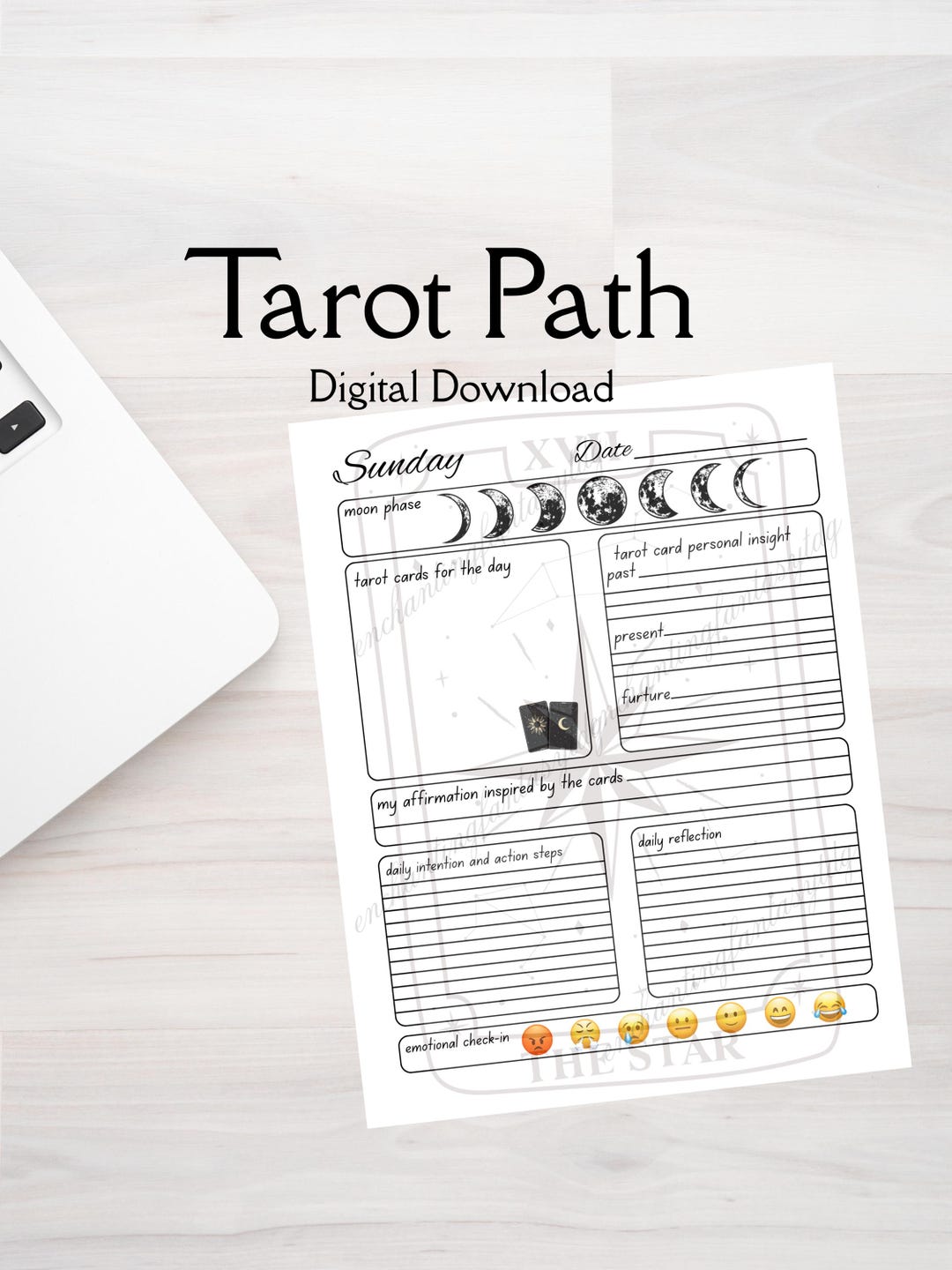 Tarot Path Daily Guidance Planner Fantasy Gothic Digital Download - Etsy