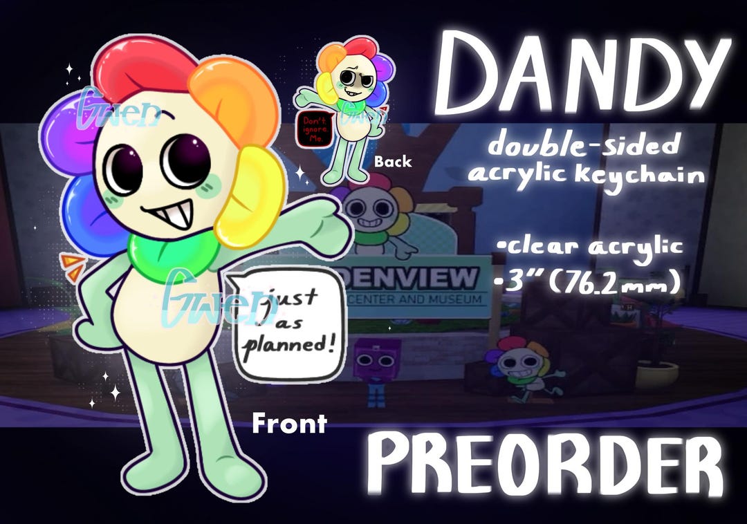 PREORDER Dandy Acrylic Keychain / Dandys World READ DESC Etsy