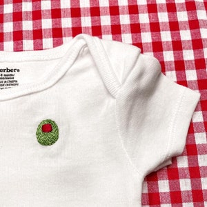 Olive Baby Outfit | Hand Embroidered Gift for Baby | Green Baby Clothes | Cute Baby Shower Gift | Olive Themed Gift for Newborn