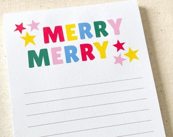 Frohe frohe Festtage Notizblock | Gastgeschenk | Lehrer Wertschätzung Weihnachtsgeschenk | Fröhlicher Feiertags-Notizblock | 9cm x 22cm | Urlaubs To-Dos