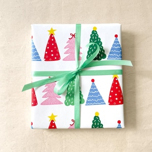 Bunter Weihnachtsbaum-Geschenkpapier, festliche Geschenkverpackung, lustiges Feiertagspapier, 3 Bögen pro Rolle, bunte Geschenkverpackung