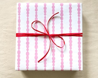 Pink Beads Wrapping Paper: Cheerful Gift Wrap (3 Sheets)