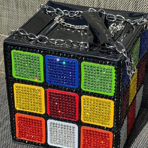 Colorful Magic Cube Handbag, Three-dimensional Square Purse, Mini Box Bag  With Chain Handle - Temu
