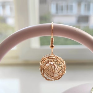 2 Stück Wire-Wrapped Tropfen Ohrringe Handgemachte Sterling Perle Kristall Schmuck Healing Psychic Crystal Weihnachtsgeschenk Schmuck minimalistisch Juwelier