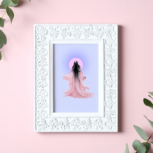 PINK GHOST ART - Haunting Art Print, Ghost Painting, Spooky Decor, Halloween Wall Decor, Pastel Wall Art, Pink Ghost Decor, Gothic Art Print