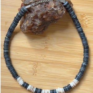 Surfer Necklace, Shell Necklace, Beach Necklace, Surfer Heishi Chip Necklace, Tribal Necklace, Beach Necklace