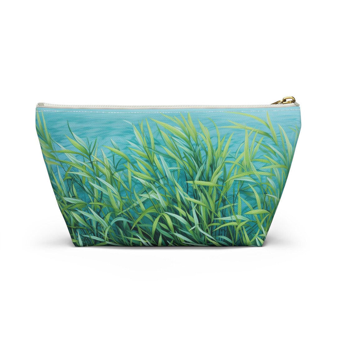 Set of Six Recycled Cotton Gift Bags Tag Black Beach Grass Design Arcadia Home