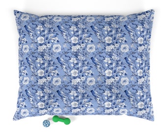 Blue and White Dog Bed