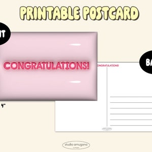 Postal Imprimible de Felicitaciones - Descarga Digital