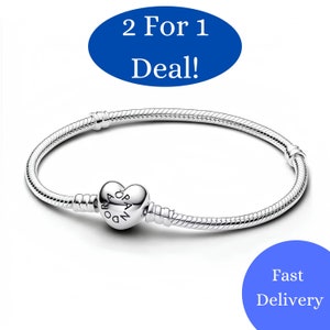 Dainty Heart Clasp Snake Chain Bracelet, Pandora Bracelet, S925 Sterling Silver Minimalist Bracelet, Everyday Charm Bracelet, Gift for her