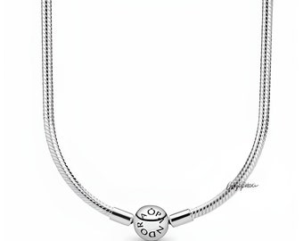 Sterling Silver Pandora Moments Snake Chain, Dainty Charm Necklace, Fits European Charm Necklaces, S925 Sterling Silver Compatible