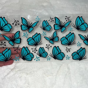 Uv DTF butterfly butterflies floral 16 oz Cup Wrap | Ready To Apply | No Heat Needed | Waterproof #140