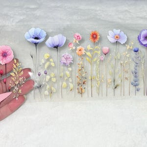 Uv DTF Floral Flowers Wildflowers 3D realistic looking 16 oz Cup Wrap | Ready To Apply | No Heat Needed | Waterproof #187