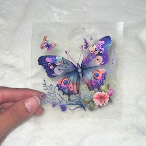 UV DTF Floral Butterfly 4” Decal D#1