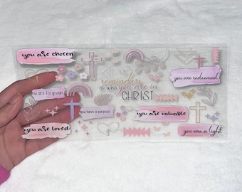 UV DTF Faith Lord God Christ You are chosen loved 16oz Cup Wrap | Ready To Apply | No Heat Needed | Waterproof #317