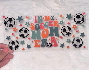 Uv DTF Sports Sport game soccer mama mom ball 16 oz cup wrap #193