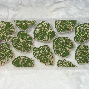 Uv DTF Green plant leaf gold 16 oz Cup Wrap | Ready To Apply | No Heat Needed | Waterproof #184