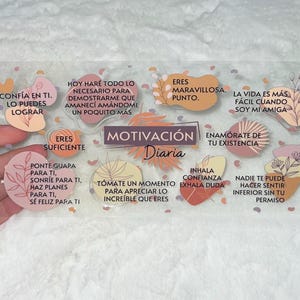 Uv DTF Spanish espanol Motivacion diaria floral affirmations reminders 16 oz Cup Wrap | Ready To Apply | No Heat Needed #328
