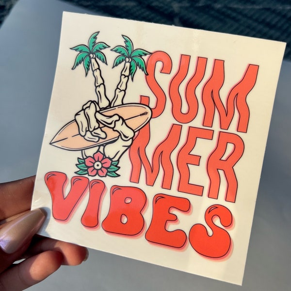 Summer Vibes Tropical palm tree 4” Decal #5