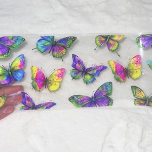 Uv DTF butterfly butterflies colorful 16 oz Cup Wrap  | Ready To Apply | No Heat Needed | Waterproof #144