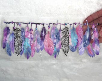 Uv DTF feather dream catchers dreamcatcher feathers 16 oz Cup Wrap | Ready To Apply | No Heat Needed | Waterproof #219