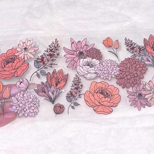 Envoltura para vasos de 16 oz con diseño floral UV DTF / Lista para aplicar / No requiere calor / Resistente al agua #161