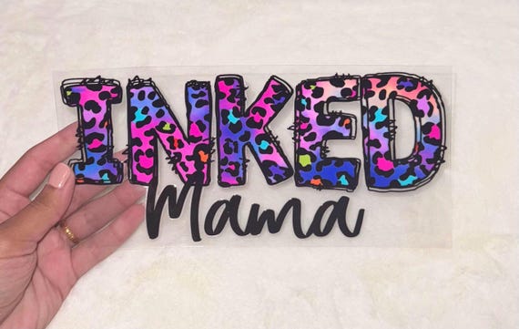 UV DTF Inked Mama Mommy mom cheetah tie dye 16oz Cup Wrap | Ready To Apply | No Heat Needed | Waterproof #61