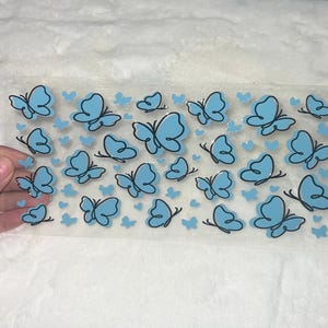 Uv DTF butterfly butterflies colorful floral flowers 16 oz Cup Wrap | Ready To Apply | No Heat Needed | Waterproof #133