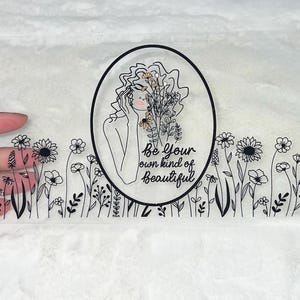 Uv DTF Girl butterfly be yourself floral flowers 16 oz Cup Wrap | Ready To Apply | No Heat Needed | Waterproof #139
