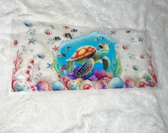 Uv DTF Turtle under the sea ocean Floral shells star 3D realistic looking 16 oz Cup Wrap | Ready To Apply | No Heat Needed | Waterproof #100