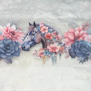 Uv DTF Floral Flowers horse flower 3D realistic looking 16 oz Cup Wrap | Ready To Apply | No Heat Needed | Waterproof #107