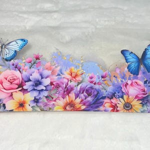 Uv DTF butterfly butterflies colorful floral flowers 16 oz Cup Wrap  | Ready To Apply | No Heat Needed | Waterproof #134