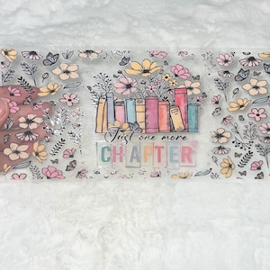 Uv DTF Books read Reader Library floral butterfly butterflies colorful book 16 oz Cup Wrap | Ready To Apply | No Heat Needed #204