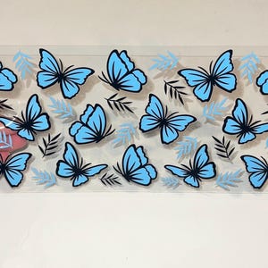 Uv DTF butterfly butterflies floral 16 oz Cup Wrap | Ready To Apply | No Heat Needed | Waterproof #136