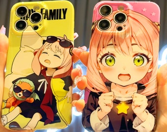 Cute Cartoon Family Anime Phone Case for iPhone 15 14 13 12 11 Pro Max Samsung S24 Plus S23 S22 S20 FE S21 Ultra A30 A34 Google Pixel 7 8pro