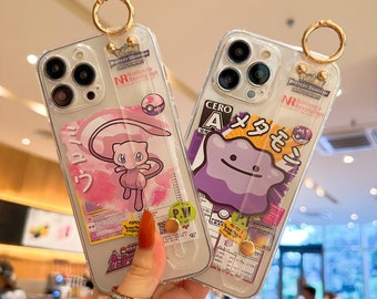 Cute Anime Manga Clear iPhone Case for iPhone 15 14 13 12 11 Pro Max Mini XS XR 7 8 Plus & Samsung S21 S22 S23 S24 Ultra With Wrist Strap