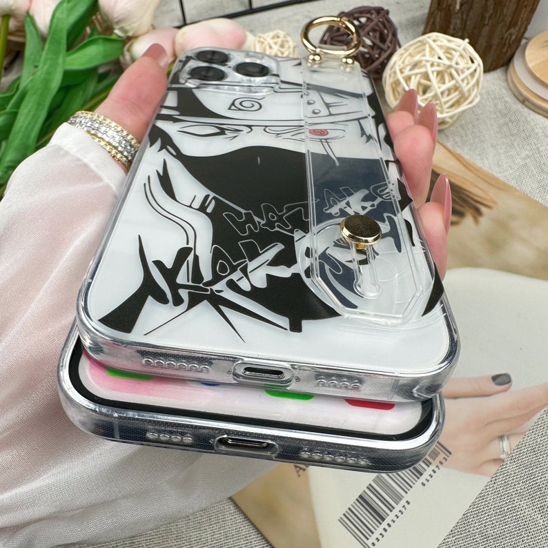 Cool Art Anime Clear iPhone Case for iPhone 15 14 13 12 11 Pro Max Mini XS XR 6 7 8 Plus & Samsung S21 S22 S23 S24 Ultra With Wrist Strap image 6