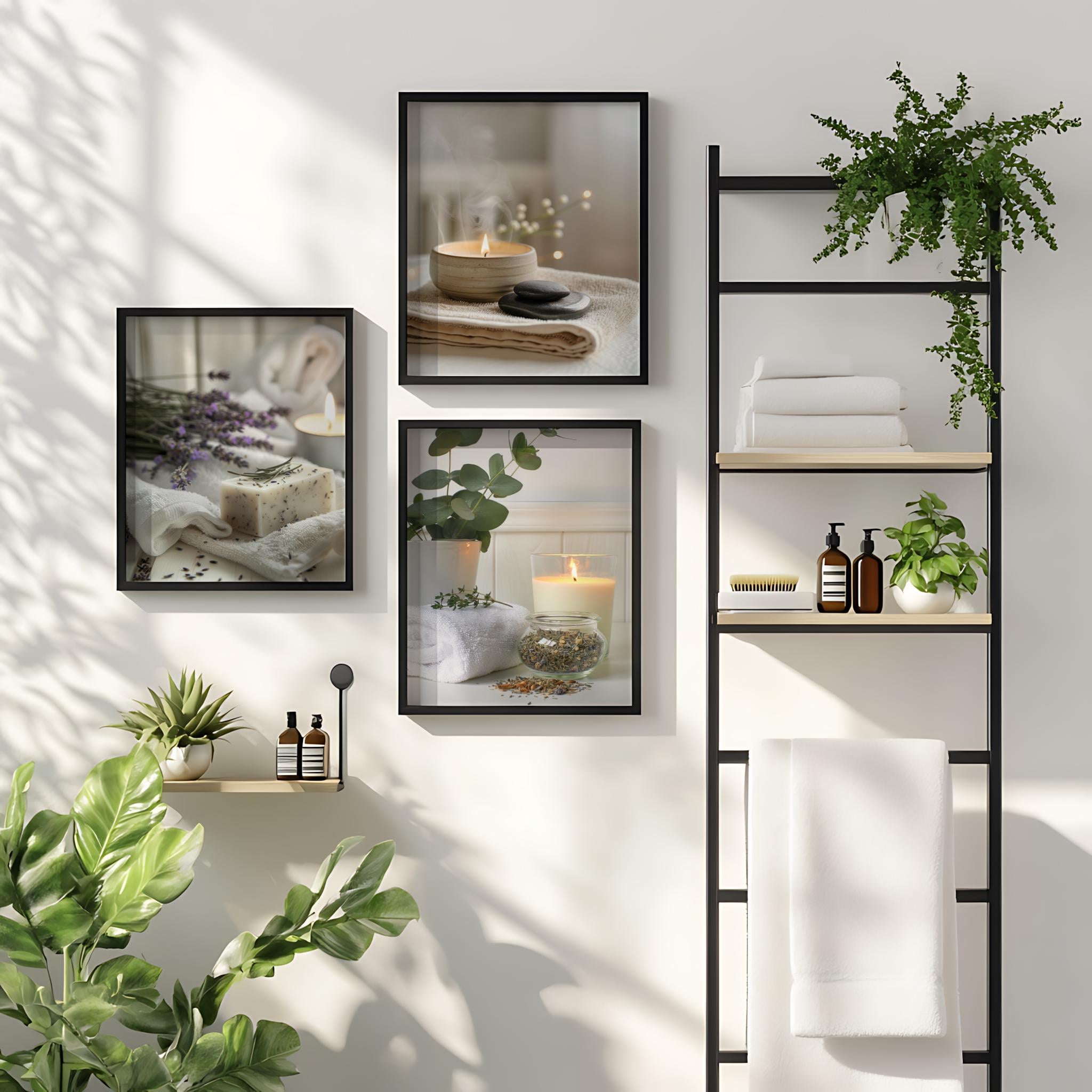 Spa Bathroom Wall Art Set of 3 – Zen Meditation Relaxing Prints ...