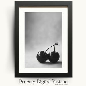 Minimalist Kitchen Wall Art, Cherry Poster, Digital Download Kitchen Decor, Gift for Chef, Modern Kitchen Print, Printable Food Poster