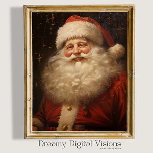 Vintage Father Christmas Digital Print, Classic Santa Claus, Father Christmas Portrait, Father Christmas Picture, Rustic Christmas Decor