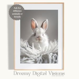 Cute Bunny Print, Bunny Rabbit Nursery Decor, Baby Shower Gift, Printable Bunny Wall Art, Girl Nursery Prints Bunny, Nursery Art Bunny