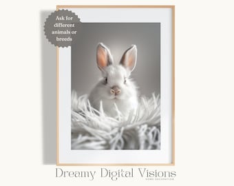 Cute Bunny Print, Bunny Rabbit Nursery Decor, Baby Shower Gift, Printable Bunny Wall Art, Girl Nursery Prints Bunny, Nursery Art Bunny